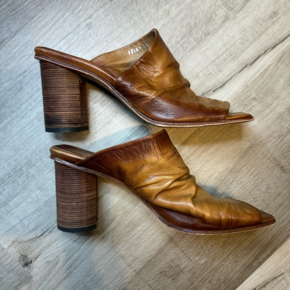 SHOTO fine Italian leather heeled sandals - Picture 7 of 11